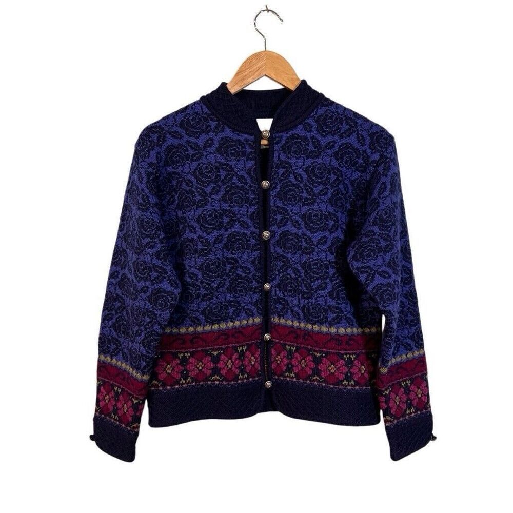 Squaw Valley Blue 100% Wool Size Medium Sweater Heavy High Quality Designer